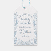 Winter Frost Snowflake Baby Shower Baby Es ist kal Geschenkanhänger (Vorderseite)