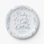 Winter Frost Snowflake Baby Shower Baby Es ist kal Pappteller (Vorderseite)