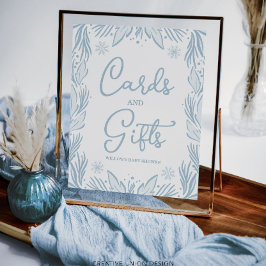 Winter Frost Snowflake Kinderduschkarten und Gesch Poster