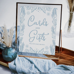 Winter Frost Snowflake Kinderduschkarten und Gesch Poster