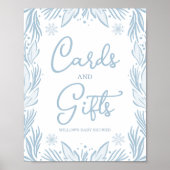 Winter Frost Snowflake Kinderduschkarten und Gesch Poster (Vorne)