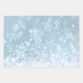 Winter Frost Snowflake Muster Geschenkpapier Set (Vorderseite)