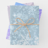 Winter Frost Snowflake Muster Geschenkpapier Set (Beispiel)