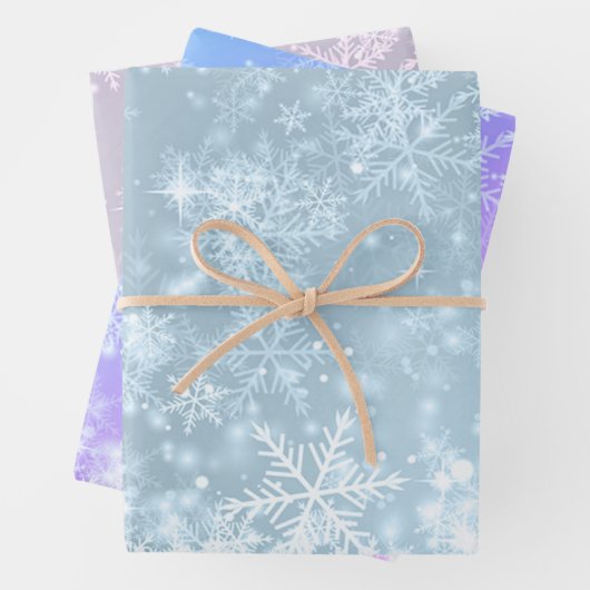Winter Frost Snowflake Muster Geschenkpapier Set (Beispiel)