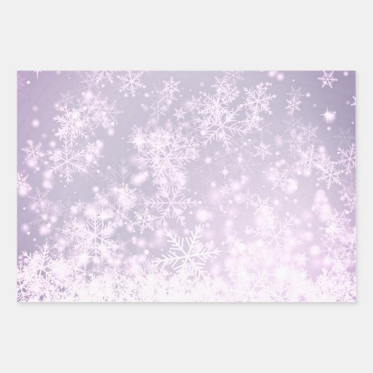 Winter Frost Snowflake Muster Geschenkpapier Set (Vorderseite 3)