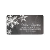 Winter Frost Snowflakes Chalkboard | Anschrift Adressaufkleber (Vorne)