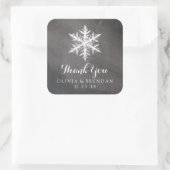Winter Frost Snowflakes Chalkboard | GASTGESCHENK  Quadratischer Aufkleber (Tasche)