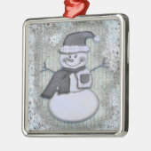 Winter Frost Snowman Silbernes Ornament (Links)