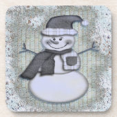 Winter Frost Snowman Weihnachtsdekor Untersetzer (Vorderseite)