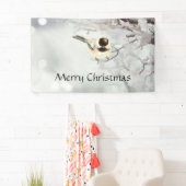 Winter Frosty Tree Chickadee Bird Custom Banner (Insitu)