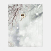 Winter Frosty Tree Chickadee Bird Fleecedecke (Vorderseite)