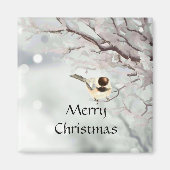 Winter Frosty Tree Chickadee Bird Magnet (Vorne)