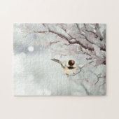 Winter Frosty Tree Chickadee Bird Puzzle (Horizontal)