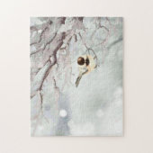 Winter Frosty Tree Chickadee Bird Puzzle (Vertikal)