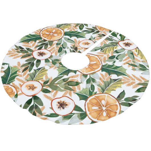 Winter_fruit_nature_22 Polyester Weihnachtsbaumdecke (Schrägansicht)