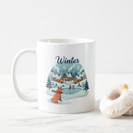 Winter-Fuchs-Keramikbecher (330ml) Kaffeetasse