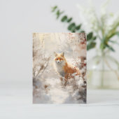 Winter-Fuchs-Postkarte Postkarte (Stehend Vorderseite)