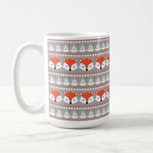 Winter-Füchse-Weihnachtsmuster Kaffeetasse (Links)