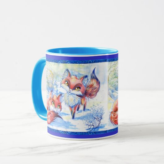Winter-Füchse, Winter-Füchse Tasse (Vorderseite Links)