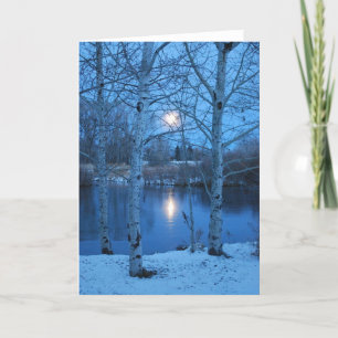 Winter Full Moon on the Pond Karte
