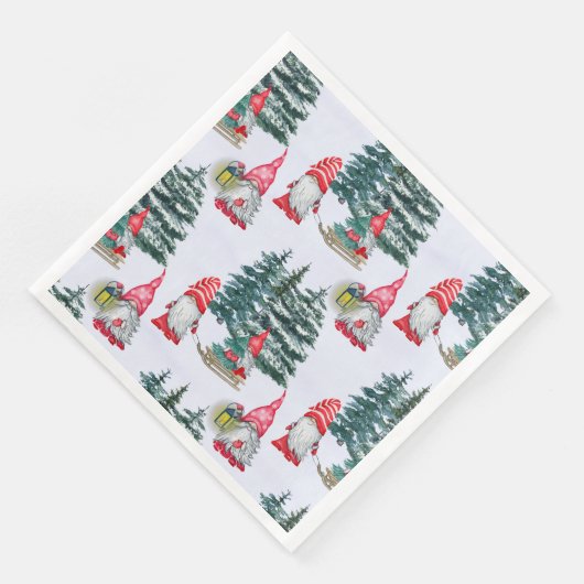 Winter Fun Gnomes Serviette (Ecke)