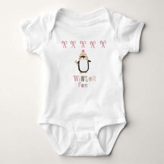 Winter Fun Penguin Baby Strampler (Vorderseite)