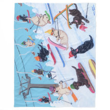 Winter Fun Skiing Labradors