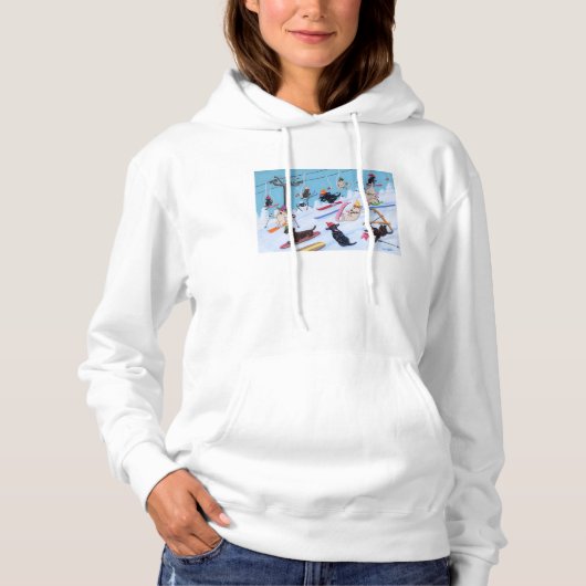 Winter Fun Skiing Labradors Hoodie (Vorderseite)
