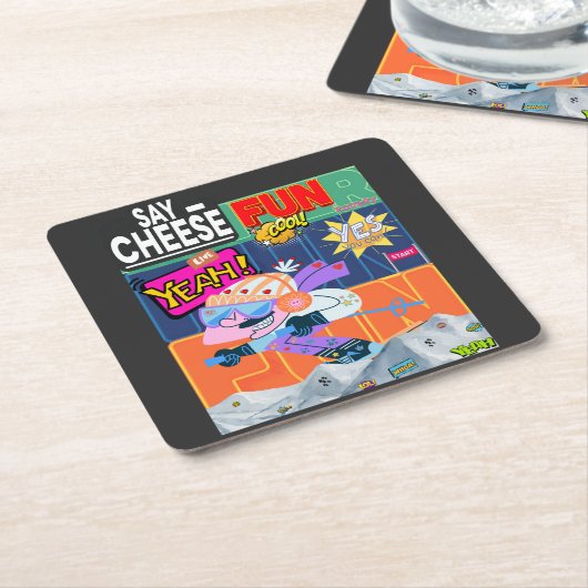 Winter Fun Yeah! Rechteckiger Pappuntersetzer (angewinkelt)