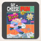 Winter Fun Yeah! Rechteckiger Pappuntersetzer (Vorderseite)