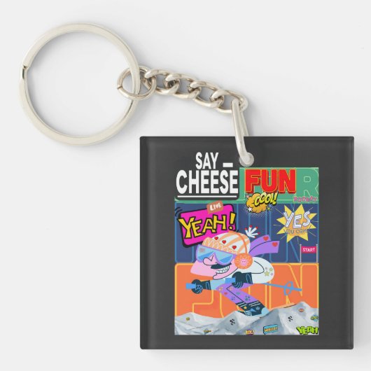 Winter Fun Yeah!  Schlüsselanhänger (Vorderseite)