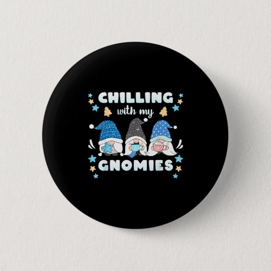 Winter, Funny Nordic Christmas Gnomes Button (Vorderseite)