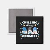 Winter, Funny Nordic Christmas Gnomes  Magnet (Vorderseite/Rückseite)
