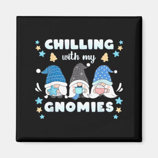 Winter, Funny Nordic Christmas Gnomes  Magnet (Vorne)
