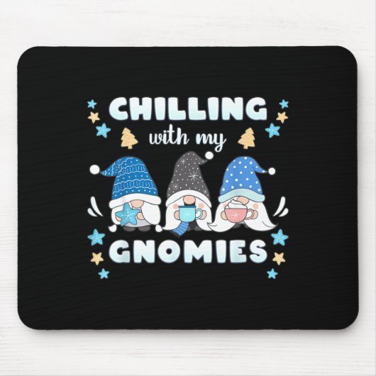 Winter, Funny Nordic Christmas Gnomes Mousepad (Vorne)