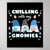 Winter, Funny Nordic Christmas Gnomes  Poster (Vorne)