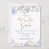 Winter Gala Blue und Gold laden ein Einladung (Vorderseite)