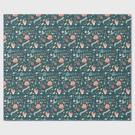 Winter Garden Fox Geschenkpapier (Flach)