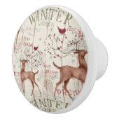 Winter Garden Holiday Rentier Design Keramikknauf (Rechts)