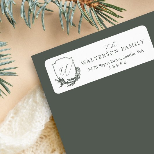Winter Garland Calligraphy Script Monogram Wappen