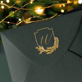 Winter Garland Calligraphy Script Monogram Wappen Gummistempel