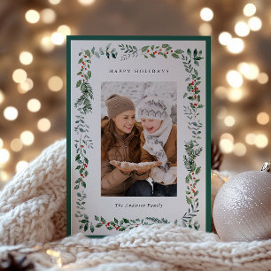 Winter Garland Frame Foto Ferienkarte Feiertagskarte