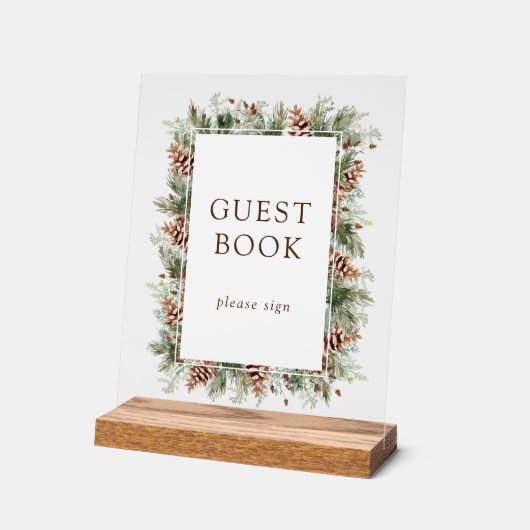 Winter Gästebuch Acrylschild (Winkel)