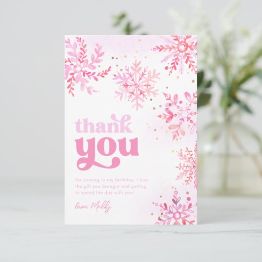 Winter Geburtstag Danke Karte (Stehend Vorderseite)