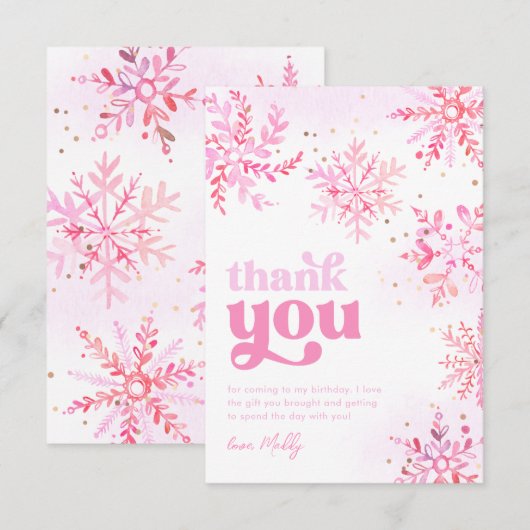 Winter Geburtstag Danke Karte (Vorne/Hinten)