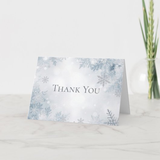 Winter Geburtstag Danke Karten Elegant Schnee (Vorderseite)