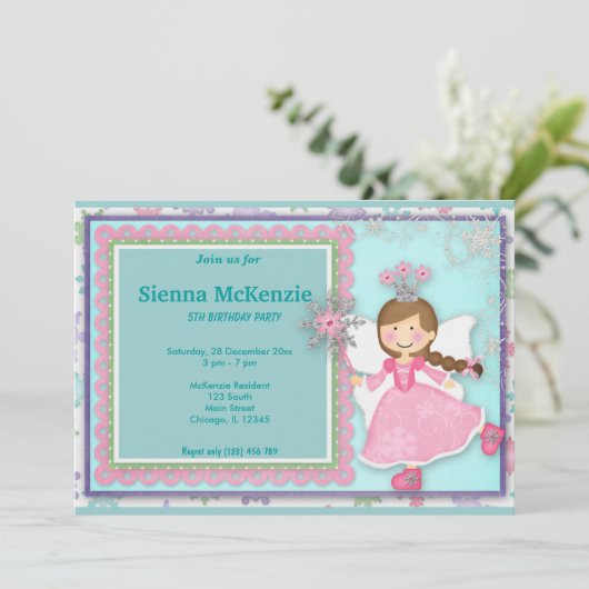 Winter Geburtstag Einladung (Stehend Vorderseite)