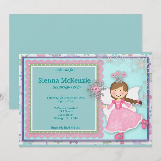 Winter Geburtstag Einladung (Vorne/Hinten)