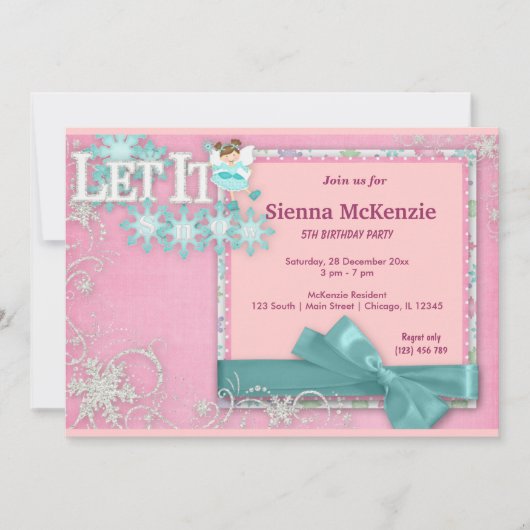 Winter Geburtstag Einladung (Vorderseite)