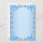 Winter Geburtstag Ice Blue Silver Snowflake Einladung (Rückseite)